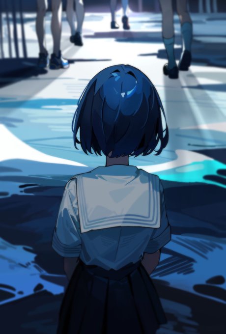 「blue hair skirt」 illustration images(Latest)｜5pages
