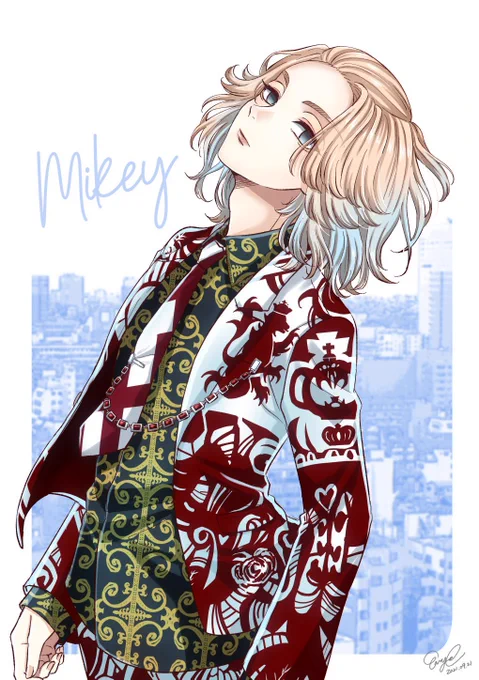 さっきひめちゃとなんか話してて# 作画カロリーの高い作品を上げようぜのタグ思い出したけどわたしの中ではこれがいちばん高いかも好きすぎてお洋服の柄全部手描き、、、したよ、、、、、、、 