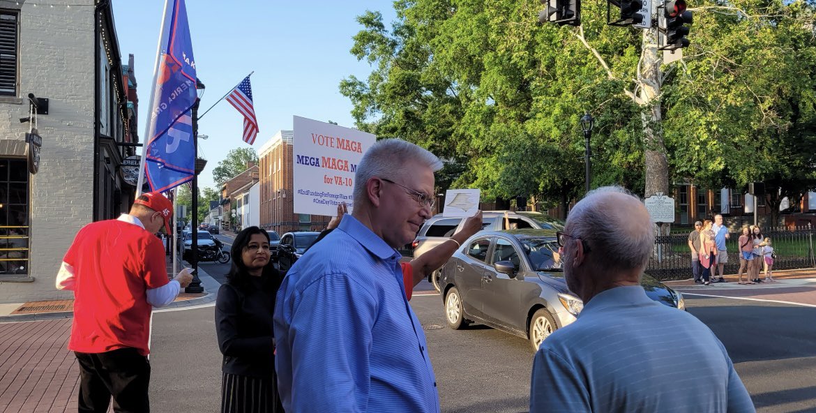 The MAGA Caucus and I campaigned for Trump and Emord in downtown Leesburg yesterday.