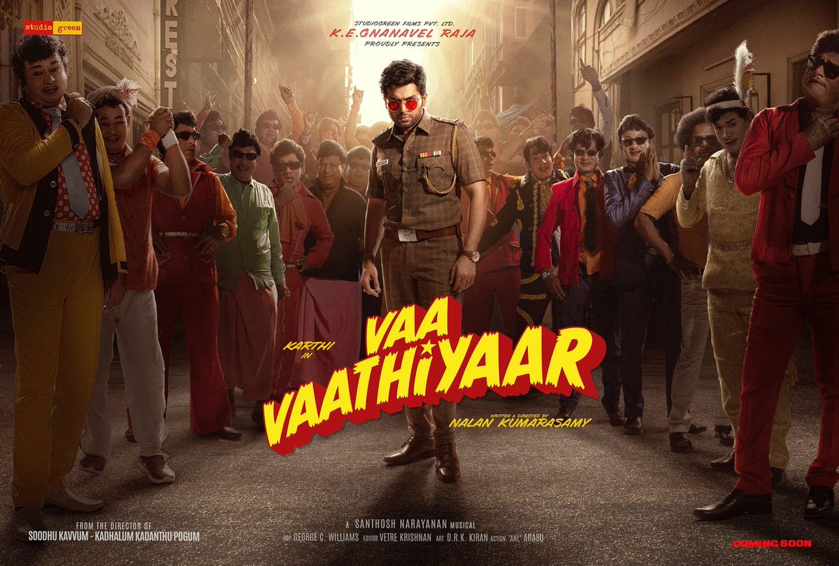 Here is the first look of #karthi' s #VaaVaathiyaar 😍 Directed by #NalanKumarasamy. #FilmCelebrityUpdates