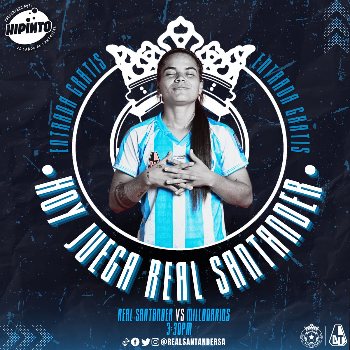 ¡HOY JUEGA REAL SANTANDER! 👑

Nuestras Guerreras están listas para una nueva batalla, por eso en Villaconcha🏟, las nuestras defenderán con orgullo la albiceleste en el juego válido por la fecha 13 de la Liga Femenina. 

¡VAMOS GUERRERAS! 🙌🏼🔥

#UnSueñoReal 
🩵🤍⚽️