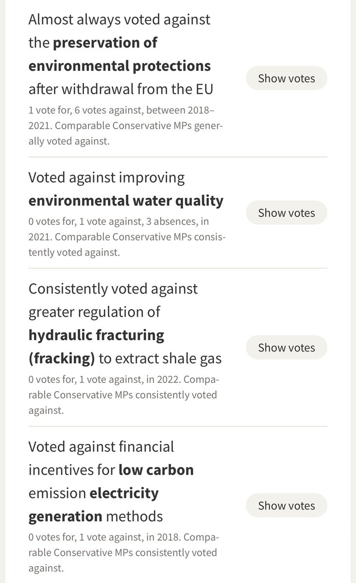 This is @annietrev’s voting record on the environment. #ClimateChange #Nature2030 #RestoreNatureNow