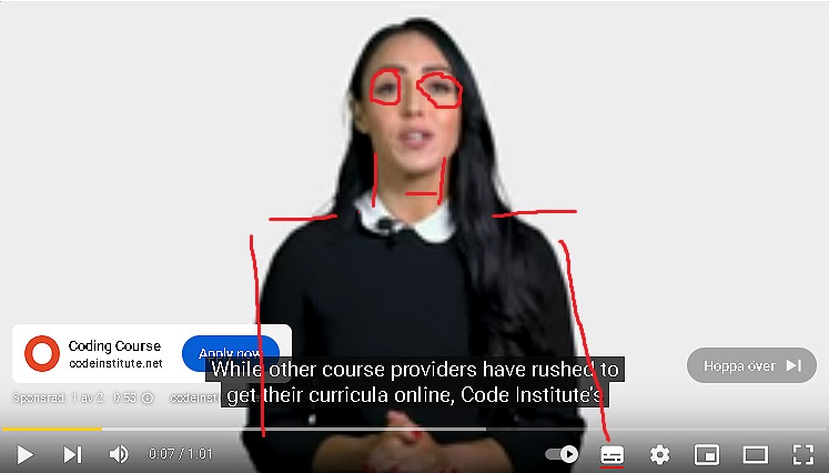 'There isn't enough coders in Sweden' (as if that would be Sweden's biggest problem right now...) - Youtube ad by Coding course, the speaker is an MTF transformer lol... #transformers #Sweden #lies #Satanic #evil