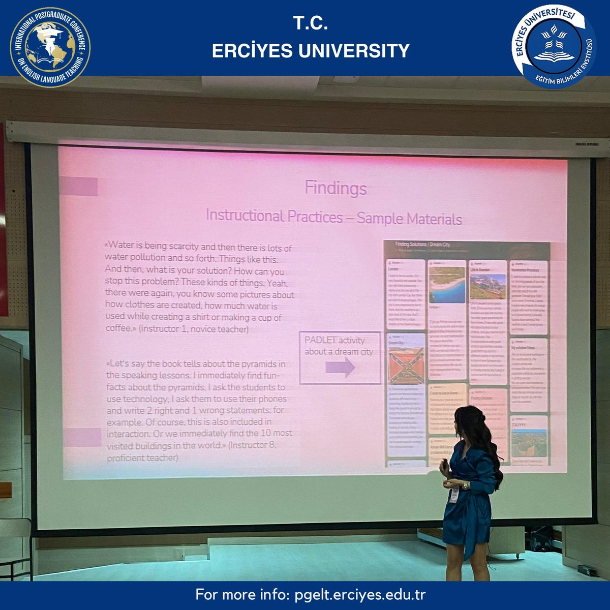 PGELTconference's tweet image. Session 2 Main Hall : Discussing 'Teaching 21st Century Skills in EFL Classrooms' by Fatma Kapkır. Bridging traditional pedagogy with modern demands! 🌟🎤 #EFL #21stCenturyLearning #PGELTconference #PGELT2024 #EducationInsights