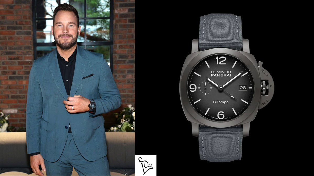 American actor @prattprattpratt is wearing a @PaneraiOfficial Luminor Bitempo New York Edition Ref.PAM01467 in titanium. This 44mm timepiece was released to celebrate the opening of its new boutique in New York on Madison Avenue
Retail Price : $12,700
#ChrisPratt #Panerai