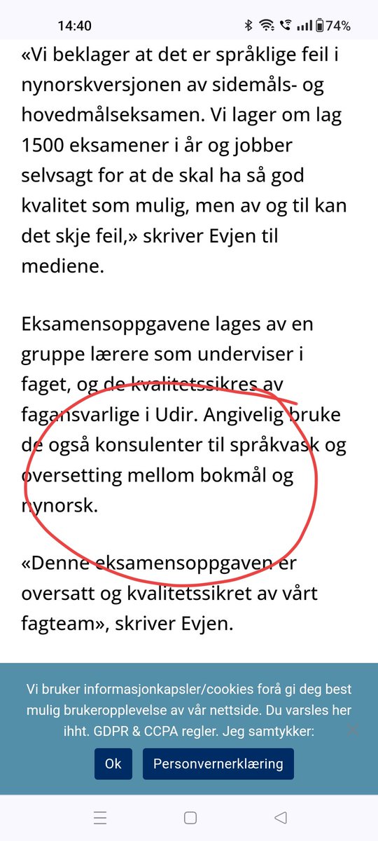 Jörgen (@hariwulfr) on Twitter photo Forslag til løysing, <a href="/udir/">Utdanningsdirektoratet</a> Lag oppgåvene på nynorsk, så kan dei heller omsetjast til bokmål etterpå. Då blir språket betre og de treng nok ikkje så mange konsulentar. Forslag til løysing, <a href="/udir/">Utdanningsdirektoratet</a> Lag oppgåvene på nynorsk, så kan dei heller omsetjast til bokmål etterpå. Då blir språket betre og de treng nok ikkje så mange konsulentar.