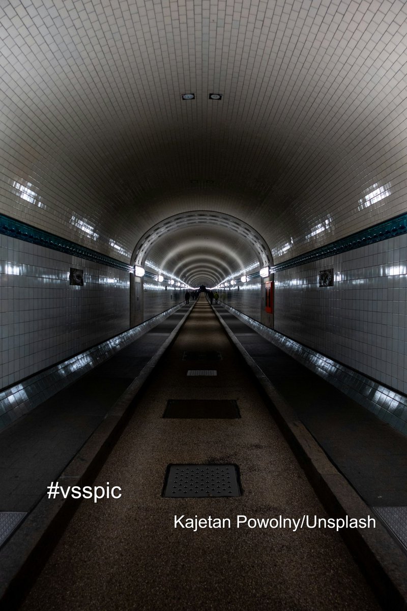 It was the dark, not light
At the end. Exposed fear. 
The comfort
of walking backwards
Alighted  platform wide
open wonder
To the stark, naked white.
#vsspic