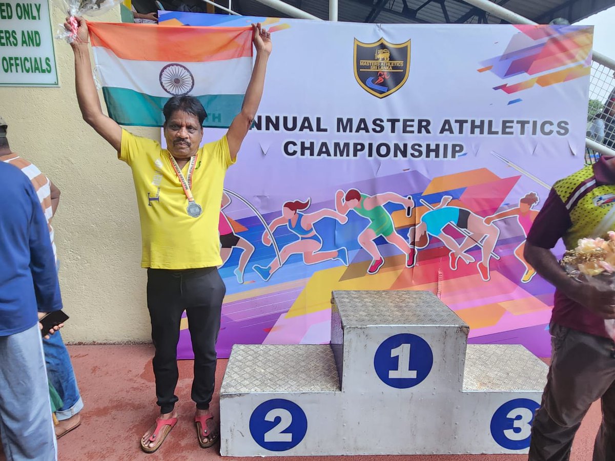 Redgiant Movies Co Producer @MShenbagamoort3 has won Silver medal in 100 Meters with a timing of 14 sec at 10th Srilankan International Masters Athletics championship held at Colombo, Srilanka on May 25th & 26th He competed in the 65+ years age category @teamaimpr