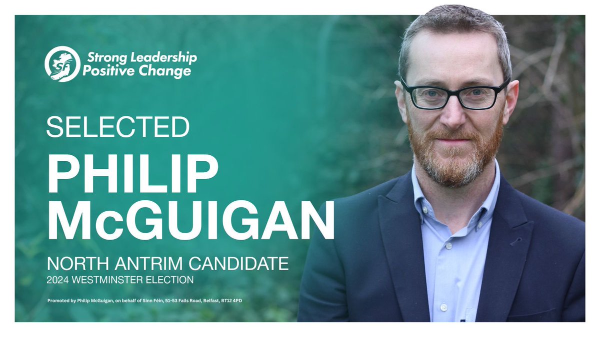 Honoured to have been selected as the Sinn Féin candidate for North Antrim. #VoteSinnFéin