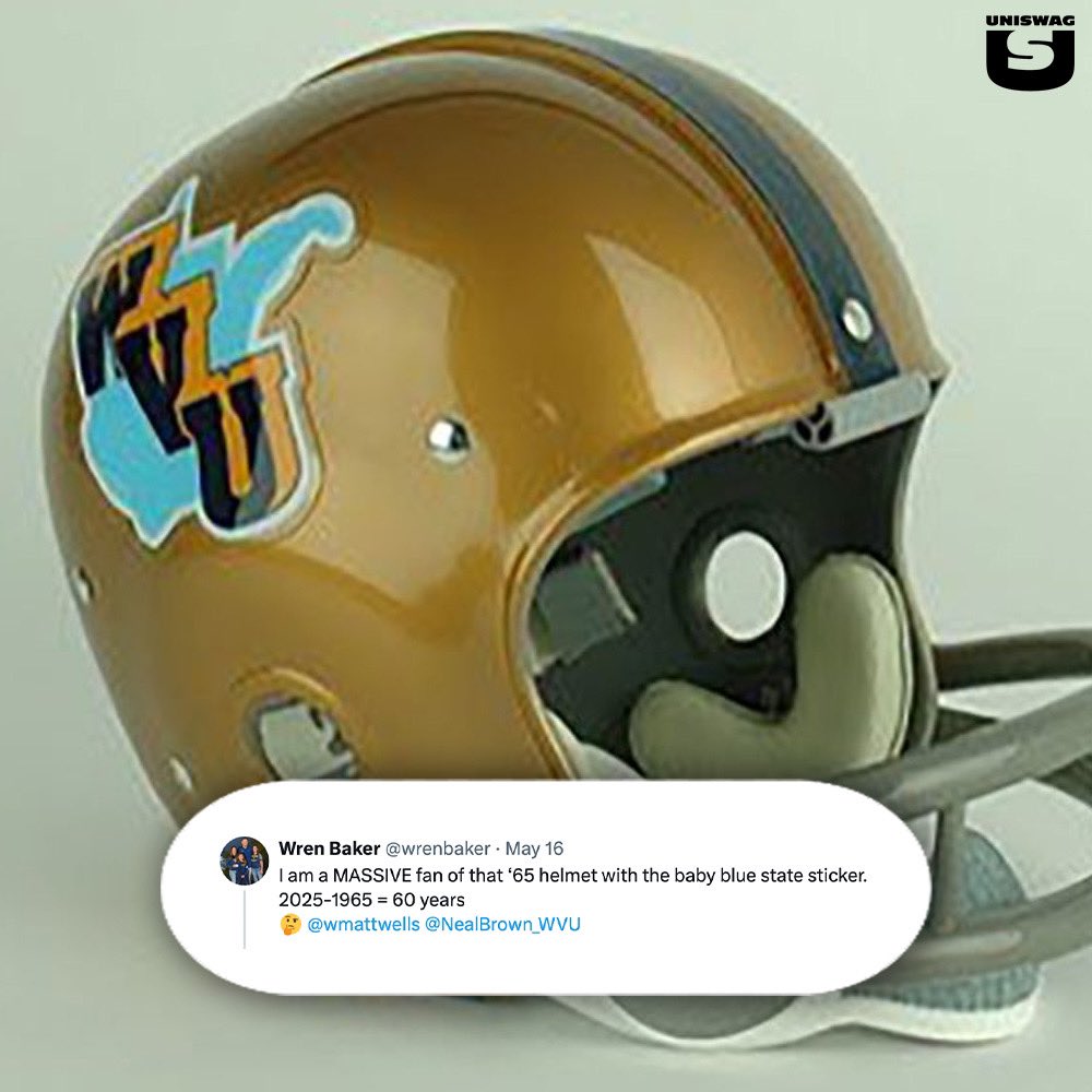 Could we see some throwback lids for @WVUfootball this season? #uniswag