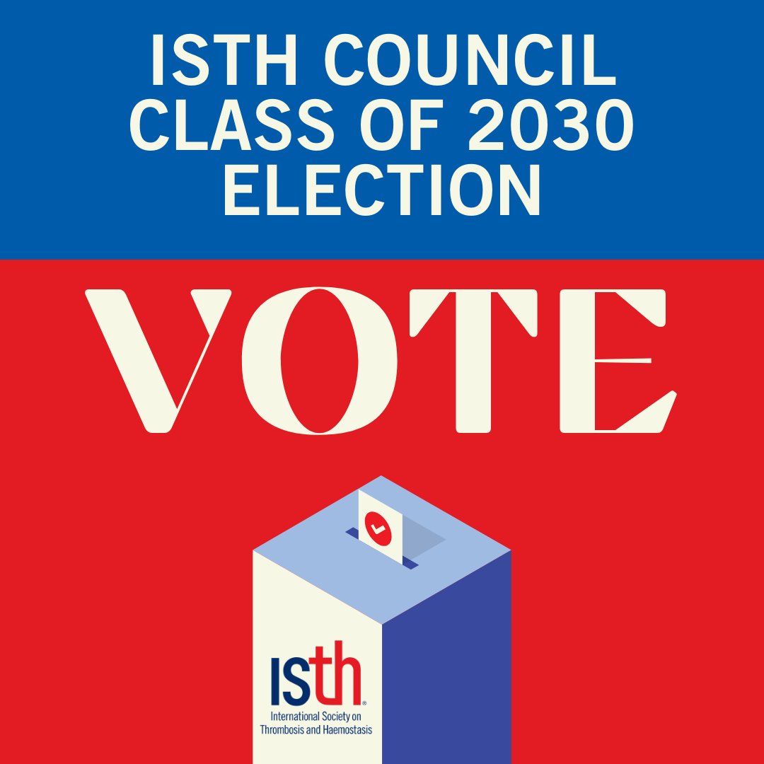 isth's tweet photo. REMINDER: Only a week left to vote in the ISTH Council Class of 2030 election❗ Check your inbox for your exclusive login credentials from eBallot, ISTH’s online voting platform. If you have any issues, please contact elections@isth.org

Cast your vote today! https://t.co/pvA5tnaE18