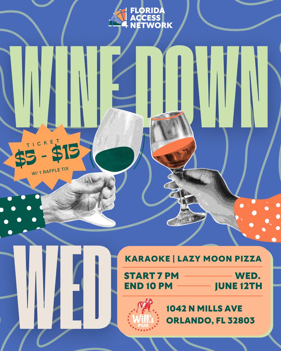 Join us for an evening of karaoke, raffle prizes, free resources, &amp; FAN swag bags to celebrate everyone who helped us fundraise $50k through Art-a-Thon for abortion access in FL. Wine Down Wednesday at Will's Pub on June 12th from 7-10PM!⁠ RSVP here: tinyurl.com/FANfundnnaf