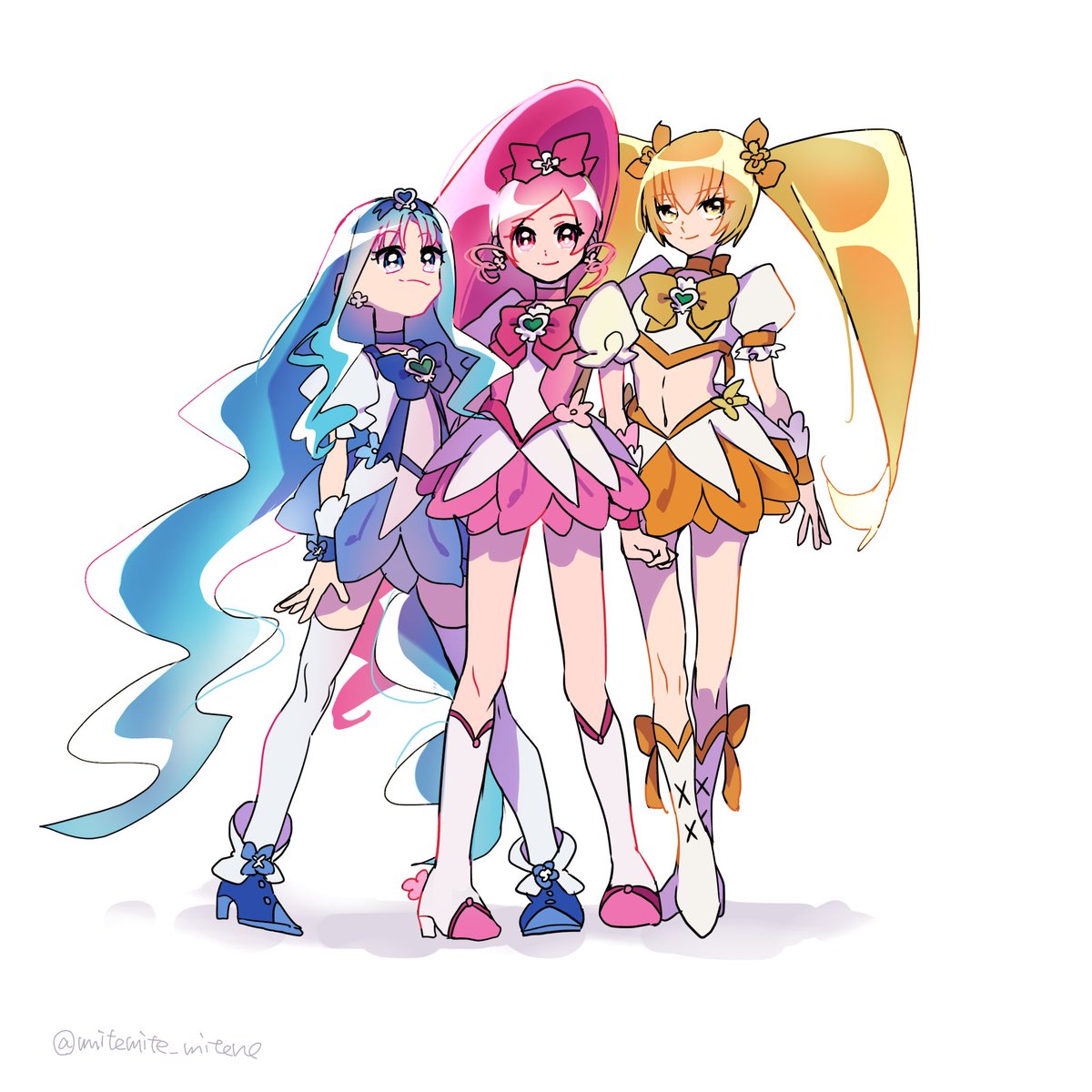 💙🩷💛トリオだいすきの絵 #precure