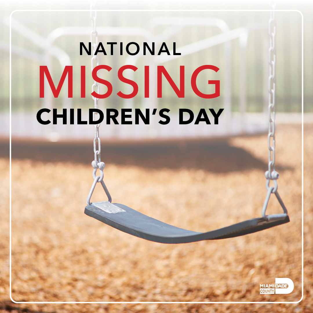 Today marks #NationalMissingChildrensDay, a time to acknowledge the tireless efforts of #OurCounty & our nation to reunite missing children with their families. Let us collectively reinforce education & protection measures for our children. spr.ly/6012dxZMM @MiamiDadePD