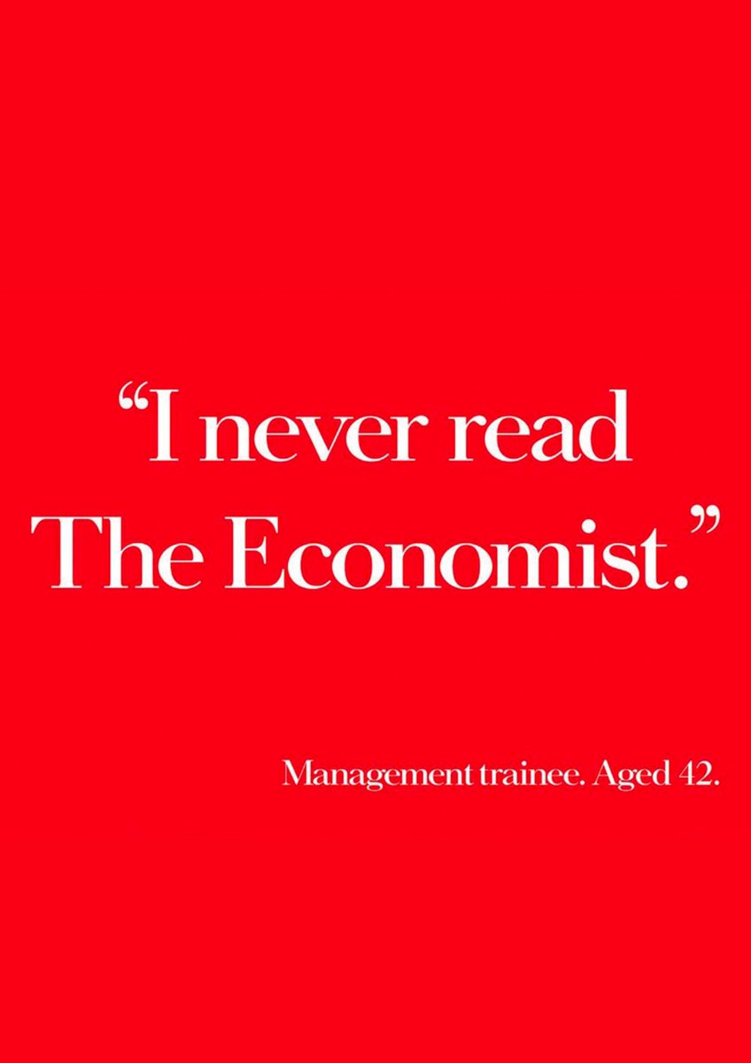 The_AdProfessor's tweet photo. The 10 most creative ads from The Economist I've collected:

1. Management Trainee https://t.co/CiOXO2tnfQ