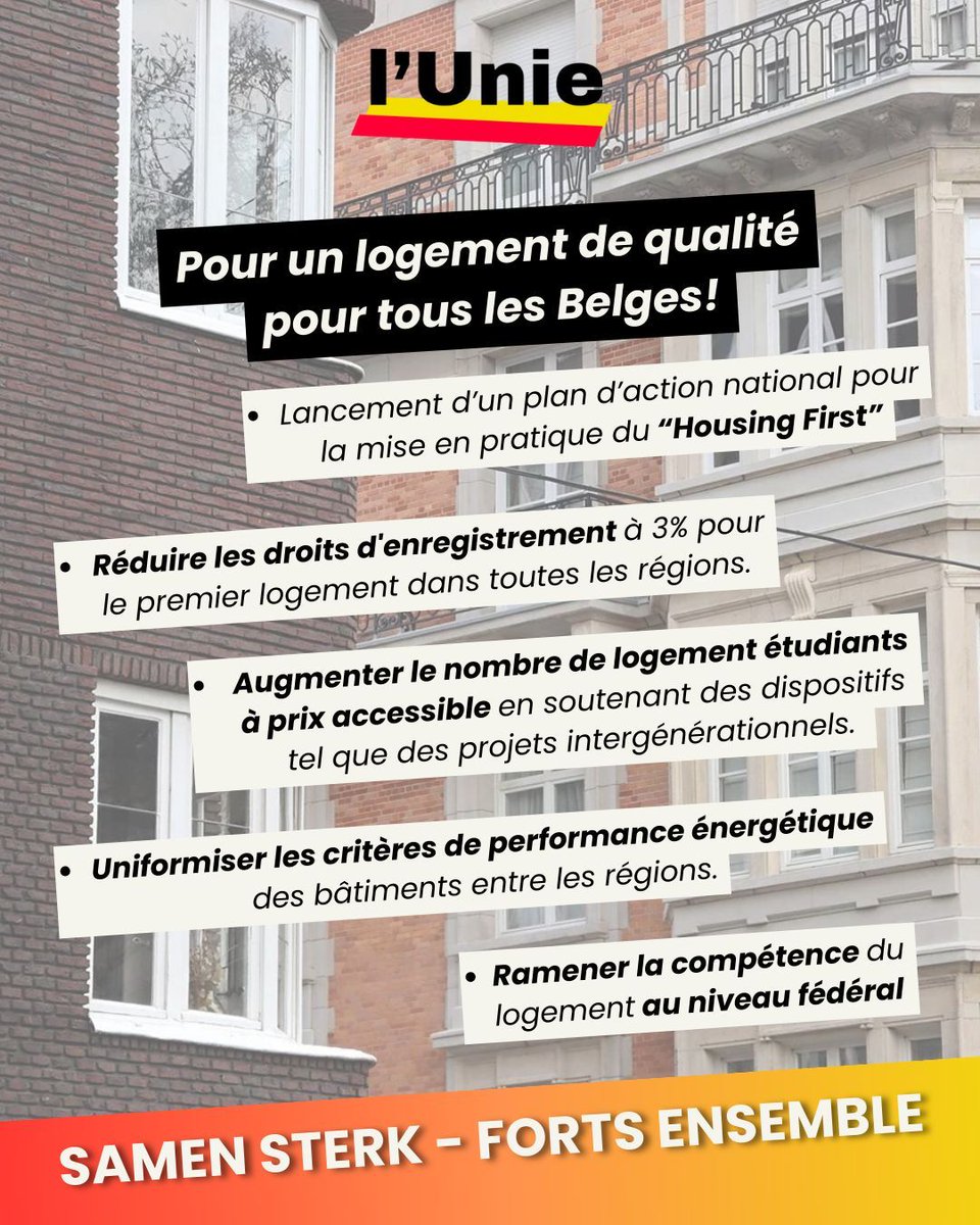 LUnieBE's tweet photo. Huisvesting is een recht en Unie wil dit recht toegankelijk maken voor alle Belgen! Hier is ons programma over huisvesting ! 
----------
Le logement est un droit, et l'Unie veut rendre ce droit accessible à tous les belges ! Voici notre programme concernant le logement ! https://t.co/zkXt7R0dlQ