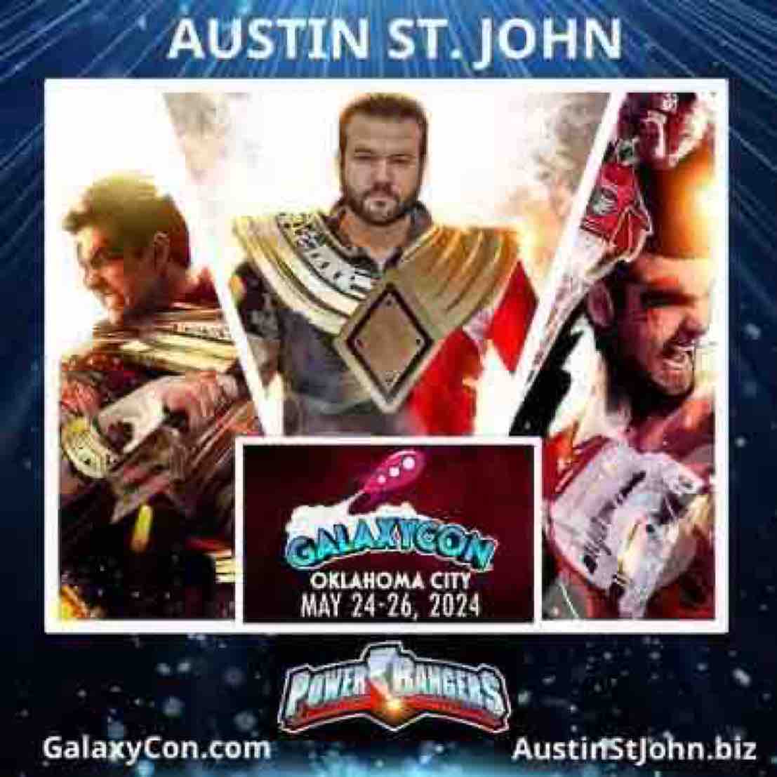 It’s Morphin Time today at GalaxyCon OKC! I’ll be here all weekend to sign autographs, answer questions, shake hands & take pictures! You can get more info & tickets at the link below. See YOU soon! austinstjohn.komi.io #powerrangers #mmpr #rangertoreaper #redempt1on