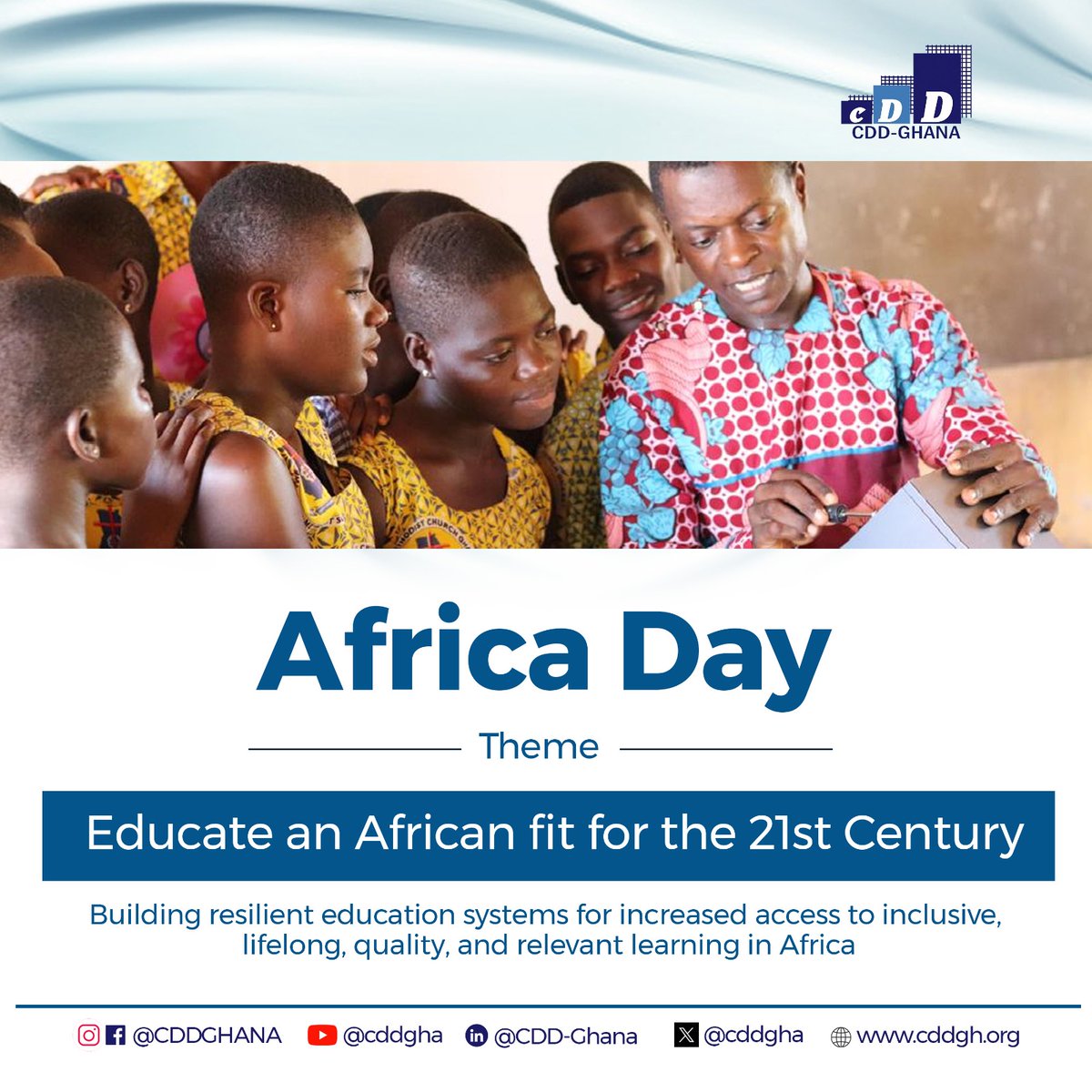 Happy Africa Day! 🎉 Today, we honor the vision of building a brighter future through education. Let's unite in our efforts to create resilient education systems that provide inclusive, lifelong, and quality learning opportunities for all Africans. Together, we can empower every