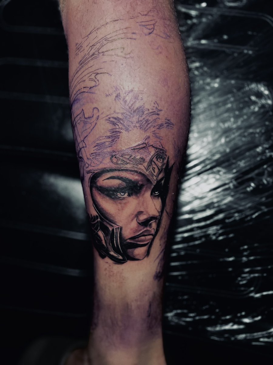mightymiah0's tweet photo. First session of my original leg sleeve design! Gonna continue more tomorrow. I must say this was a challenge especially since he had an allergic reaction to the numbing cream but also a fun learning experience. Will be more to come soon. https://t.co/PP3zqkd2hT