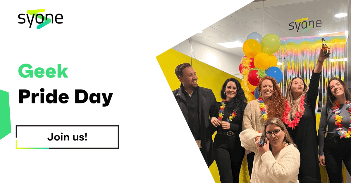 LifeAtSyone's tweet photo. 🤓 Happy #GeekPrideDay to all the brilliant minds at Syone! 🎉 Today, we're embracing our inner geeks and celebrating our passion for innovation, coding, problem-solving, and all things tech! Let's geek out together: https://t.co/meWA1mSQS3 https://t.co/exv8UdiP6J