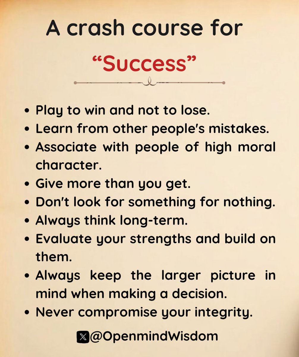 A Crash course for 'Success':
