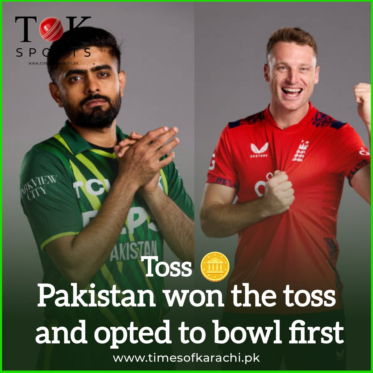 Toss 🪙 : Pakistan 🇵🇰 won the toss and decided to bowl first. For Pakistan, Haris Rauf is making his comeback, while for England, Jofra Archer is returning to the squad. #TOKSports #PAKvENG
