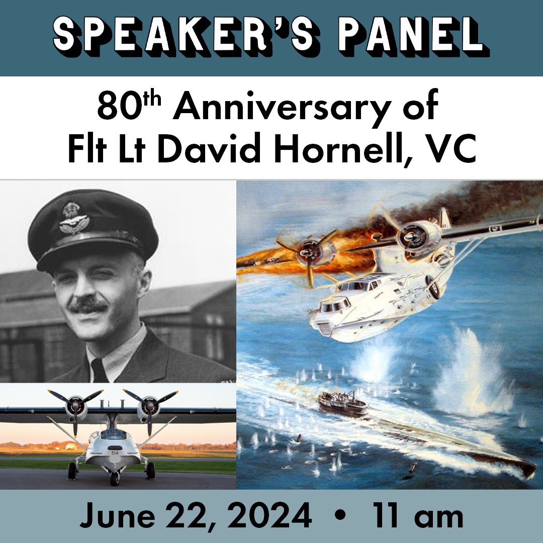 SPEAKER'S PANEL - 80th Anniversary of Flt Lt David Hornell, VC - A 30 minute presentation followed by a Q & A session. Details at warplane.com/events/upcomin…