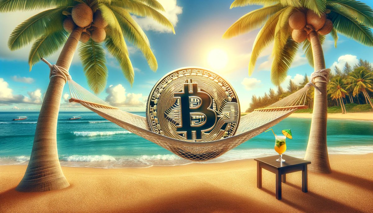 Bitcoin just chilling now. Getting ready for the big moves on the way... 🍹🏝️😎