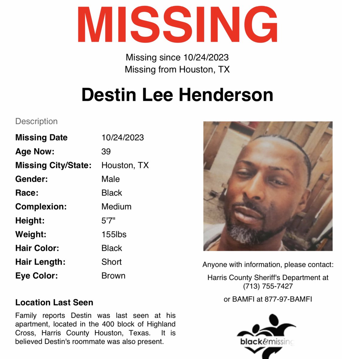 #Houston, #Texas: Destin Lee Henderson is STILL #Missing. SOMEONE must know SOMETHING! #HlepUsFindDestin #DestinHenderson