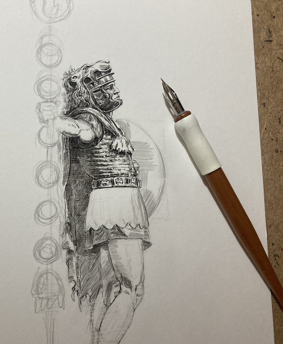 Inking the Roman standard bearer