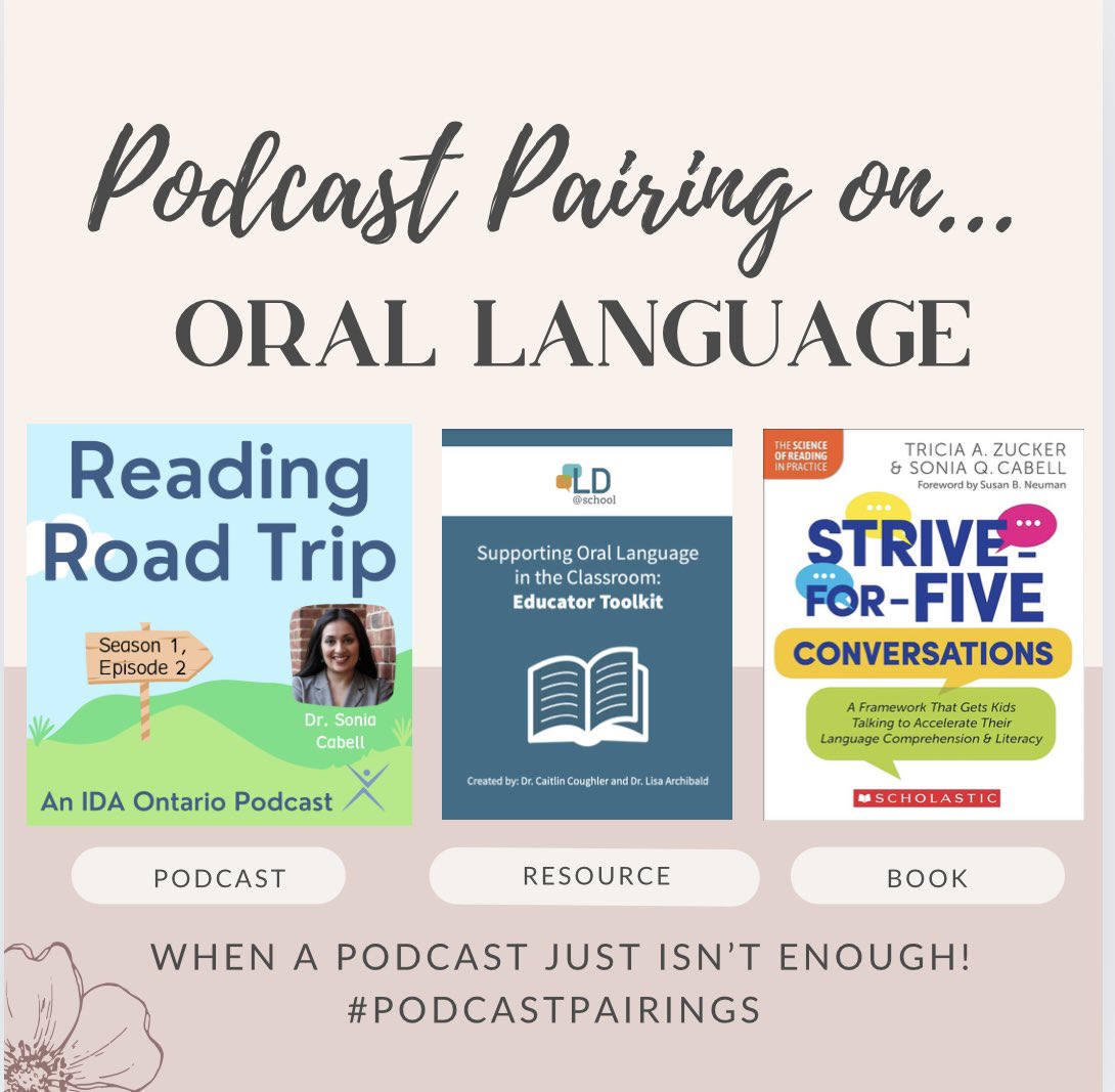 Like a good wine and cheese, some podcasts are better when paired with a good book!🍷🧀 I’ve created #PodcastPairings, pairing my favourite podcasts with books, articles and resources around the same topic! Want to learn more about #OralLanguage instruction? Check out these