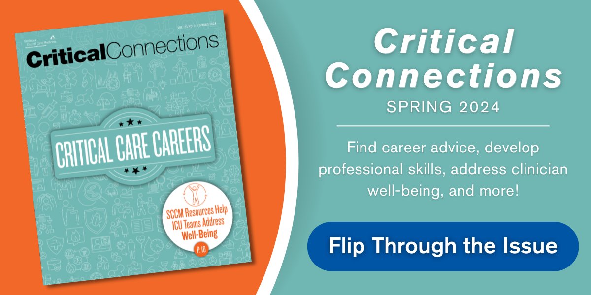 SCCM_Research's tweet photo. The Spring 2024 issue of @SCCM Critical Care Connections is now available! Explore career advice, research news, section updates, and much more!

#CritCareMonth, #SCCMresearch, #SCCMSoMe https://t.co/b50b0sOdSD