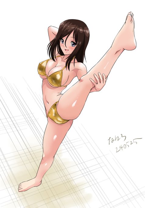 #週末ガルパンお絵描き120分一本勝負
#週末ガルパンお絵描き120分一本勝負20240525
メグミさんで金ビキニYバランス! 