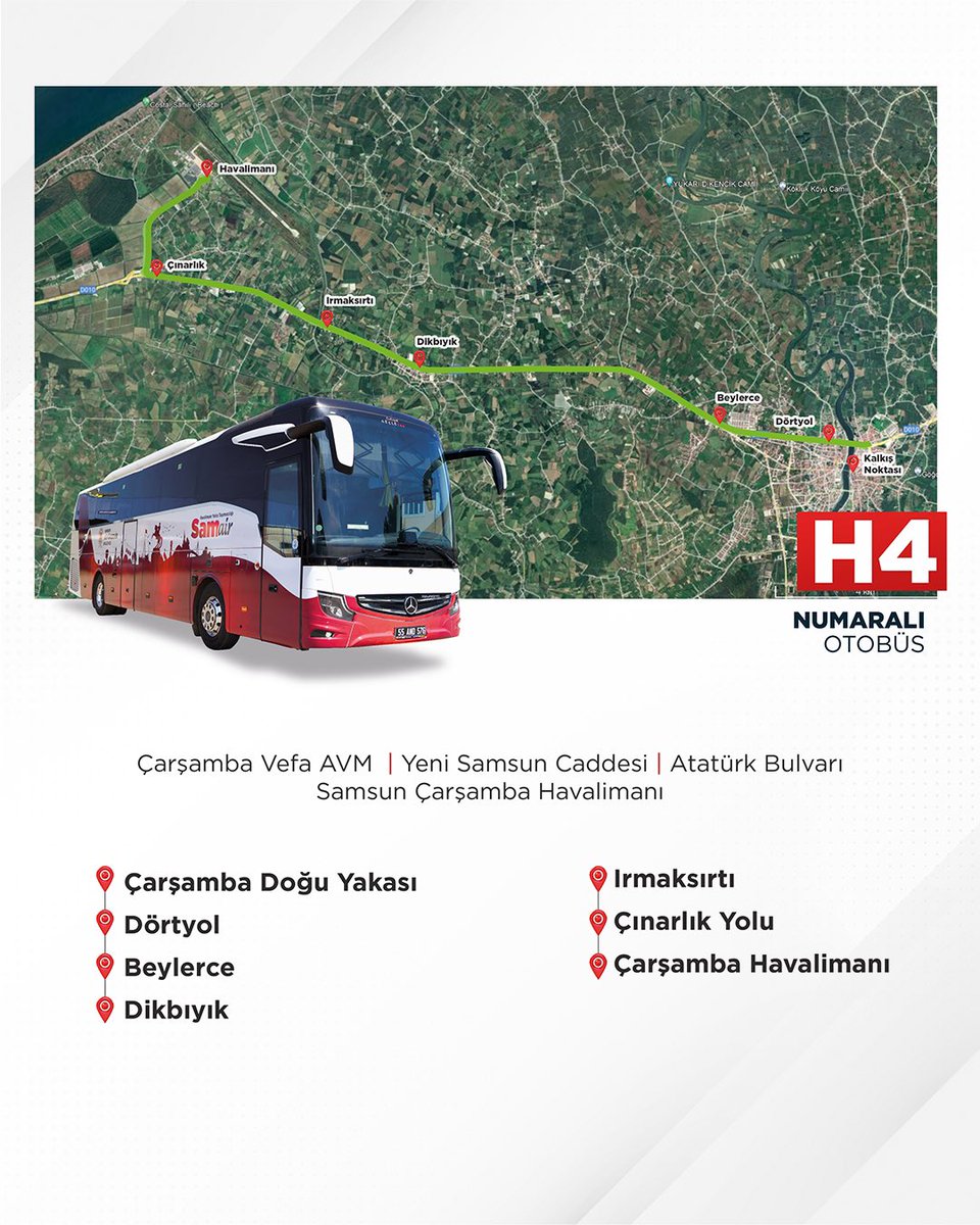 📌 SAMAIR ile Samsun Büyükşehir Belediyesi olarak 1 Haziran’dan itibaren Samsun-Çarşamba Havalimanına ulaşımı biz sağlayacağız🛫🚎 Hayata geçirdiğimiz her hizmetimizde hemşehrimizin yanında olmaya devam ediyoruz. 👉🏻SAMAIR durak bilgilerimiz ektedir. Bir kez daha şehrimize