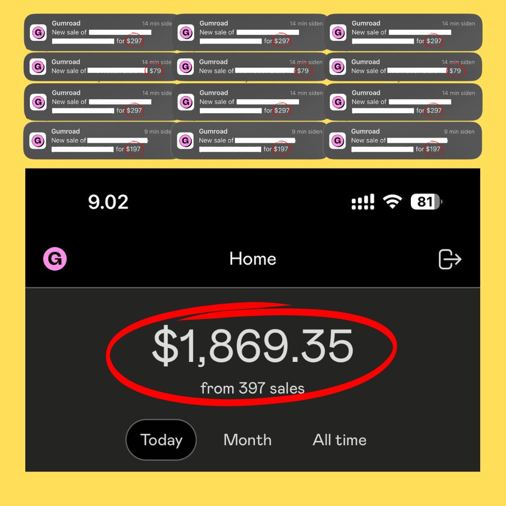 IAmPascio's tweet image. I make $1,869+ per day with my digital product side hustle.

So I collected the 50+ of the most profitable digital product ideas for you to make $1000&apos;s every day too.

Like this + Reply &quot;HUSTLE&quot; and I&apos;ll DM you the full list for free.