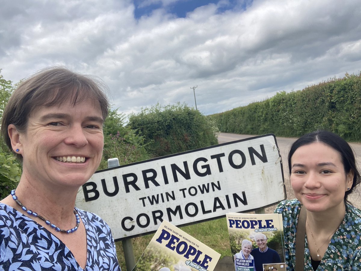 SelaineSaxby's tweet photo. And weβre off! Lovely morning out in #Chulmleigh then onto #Burrington and #Atherington. Good to chat with residents on farming, access to cash and our roads - all areas I have been working on and hope to be back in #Westminster in July to continue π³οΈ https://t.co/3GyVQBy6qN