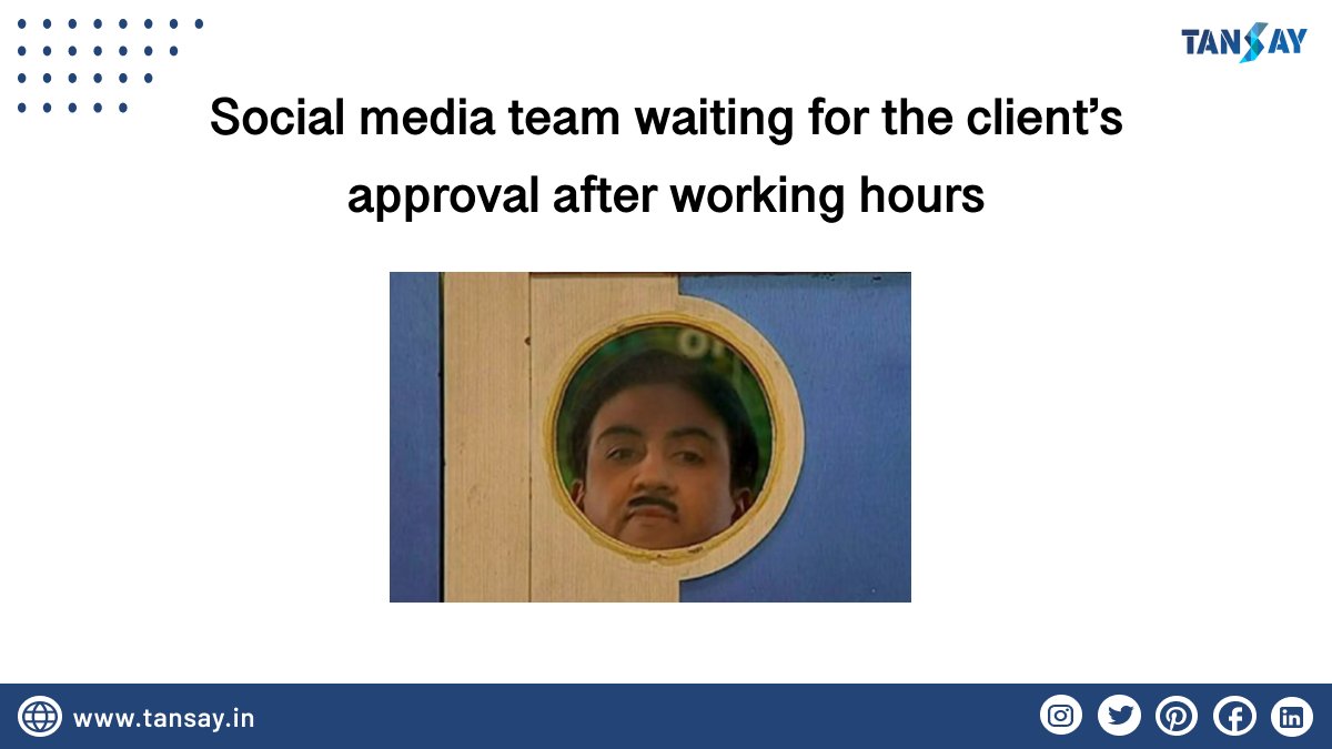 After working hours, our social media team eagerly awaits client approval, emphasizing our dedication to timely campaigns.🕐👍

We value client feedback, shaping successful strategies collaboratively.
Follow: @TanSayTechNoida 

#JethalalChampaklalGada #ClientApproval #TeamEffort