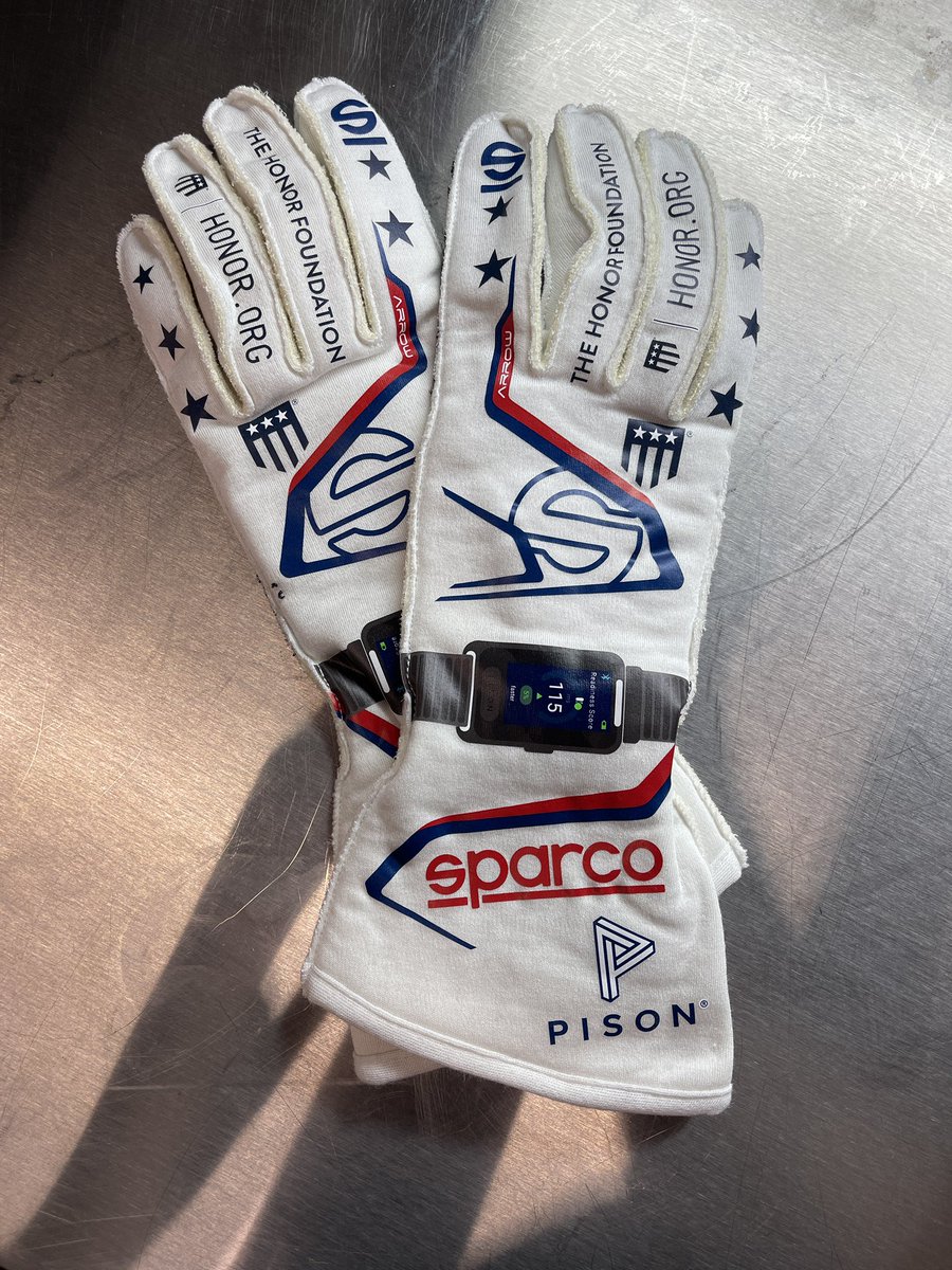 The @HonorFound and I will be auctioning off my @pisontech branded @SparcoOfficial gloves from this #MemorialDay weekend race!