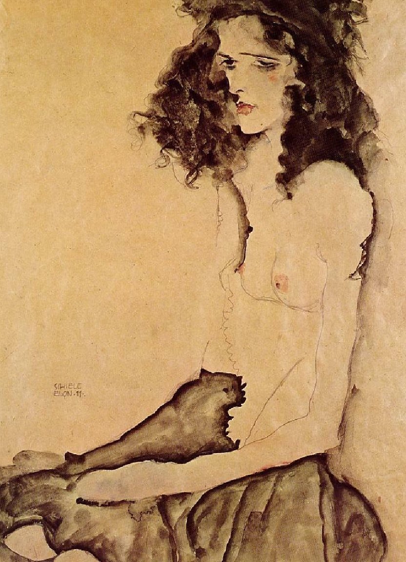 Egon Schiele, Schwarzes Mädchen, 1911