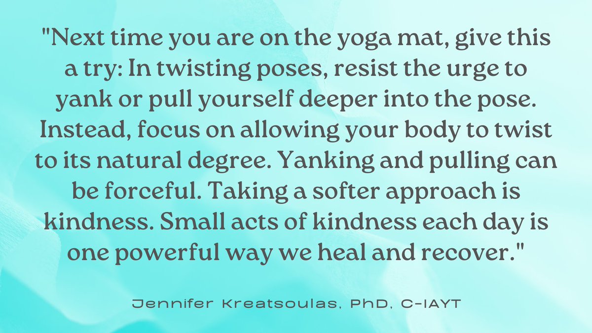 Treating our bodies with small acts of kindness each day is one powerful way we heal the eating disorder, and yoga practices are a possible place to begin giving it a try. Taking a softer approach is kindness. 💜

#yogaforeatingdisorders #traumayoga #yoga #yogatherapy #iayt