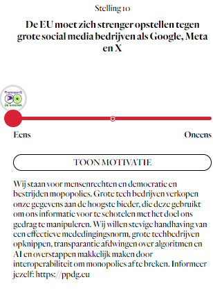 Matthijs85's tweet image. Piratenpartij - De Groenen staan nu ook in deze kieswijzer 😃 parool.nl/wereld/europes…
#kieswijzer #EU #Piraten🇪🇺🏴‍☠️🗳️☑️
Als je deze kieswijzer maakt, klik dan meteen even door naar de motivatie waarom een bepaald antwoord gekozen is: