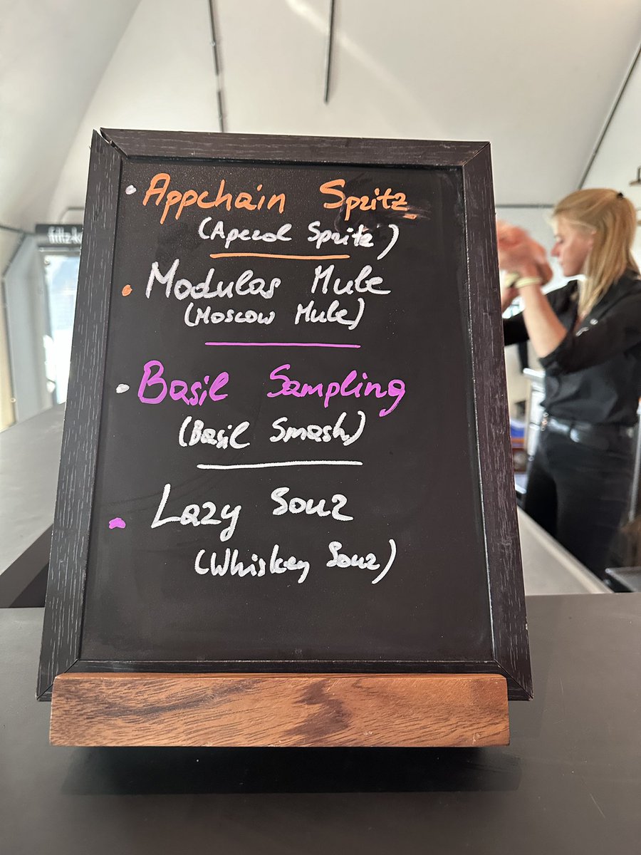 Cinebar by @CelestiaOrg is open and they are serving some 🔥cocktails on the fifth floor. Join us for an appchain spritz, modular mule, basil sampling or a lazy sour 🍹