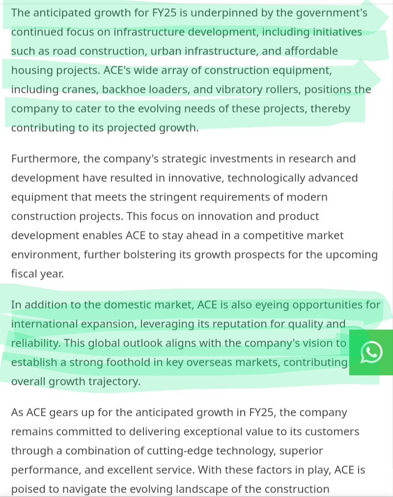 #ACE ✍️ ACE is leading player in construction equipment industries ✍️ Grow 15-20% in Fiscal year FY25 ✍️ Company focused in material handling & agriculture equipment ✍️#ACE is also eyeing opportunity for international expansion & defence industrie constructionworld.in/heavy-construc…