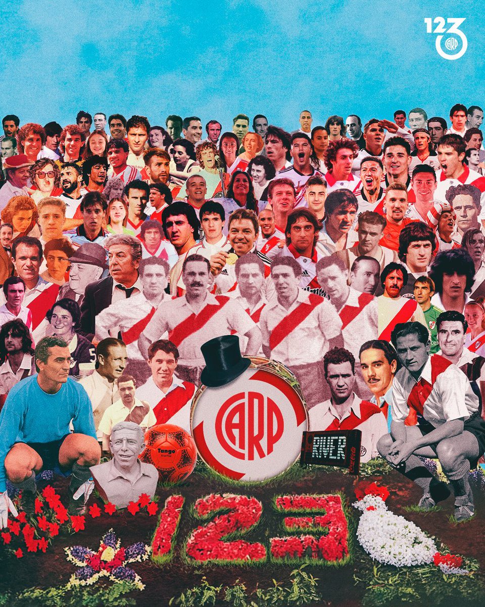 RiverPlate_hist's tweet photo. ¡¡FELICES 123 AÑOS AL MÁS GRANDE DE LA HISTORIA #RIVERPLATE !!
✅ Cuna de campeones
✅ Semillero de la Selección 🇦🇷
✅ Más temp en 1ª División (116)
✅ Más 🏆 AFA (Liga+Copas) (54)
✅ Más ligas AFA (38)
✅ Más ptos tabla hist AFA
✅ Más ptos #CopaLibertadores
#River123 #River https://t.co/Y6oSOh1Uor