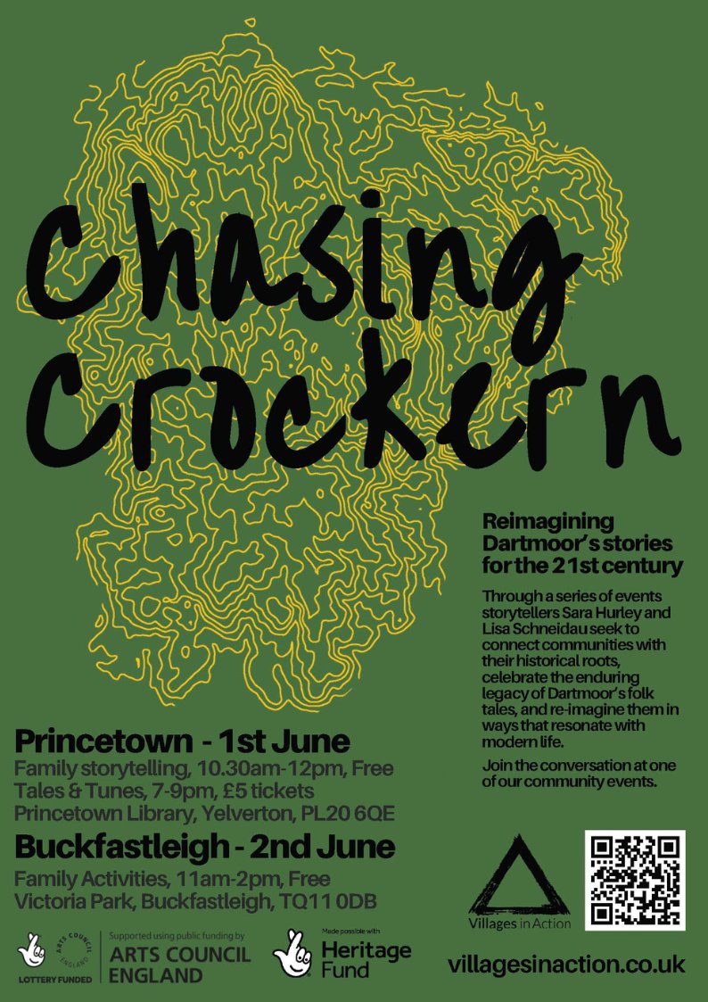 Dartmoor Preservation Association (@dartmoordpa) on Twitter photo Just 1 week until the Princetown leg of <a href="/VillagesIAction/">Villages in Action</a>'s 'Chasing Crockern: Stories of Dartmoor' with Sara Hurley and Lisa Schneidau.
Community gatherings in Princetown (June 1) & Buckfastleigh (June 2)
villagesinaction.co.uk/events/ Just 1 week until the Princetown leg of <a href="/VillagesIAction/">Villages in Action</a>'s 'Chasing Crockern: Stories of Dartmoor' with Sara Hurley and Lisa Schneidau.
Community gatherings in Princetown (June 1) & Buckfastleigh (June 2)
villagesinaction.co.uk/events/