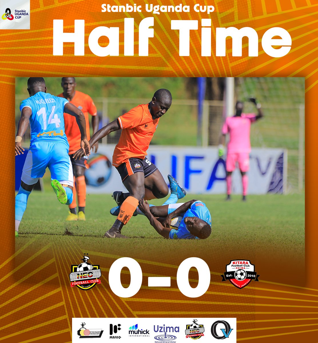 Second half resumes after a goalless first half. 46' NEC 0:0 KIT