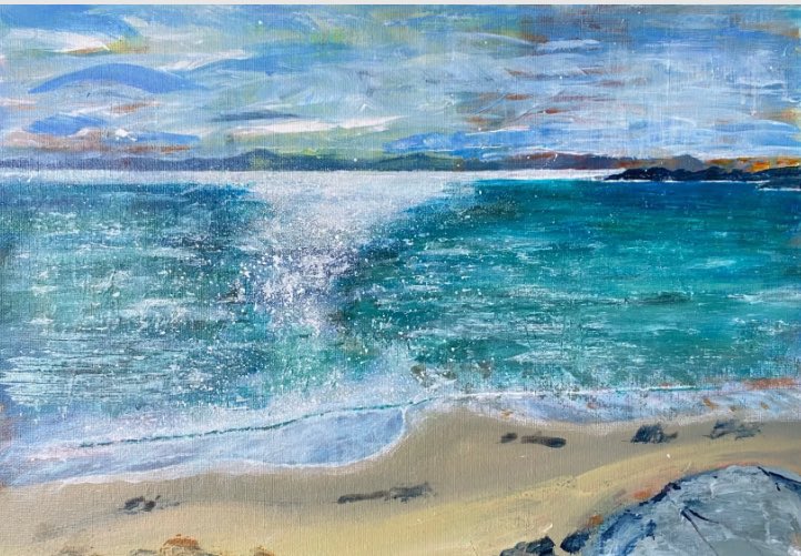 Seascape Scottish coast view from Skye an Original acrylic on board unframed ready to ship 40 x 30cm £75 britishartclub.co.uk/profile/Mormor… #MHHSBD #SMILEtt23 #SBS @CraftBizParty @TheCraftersUK