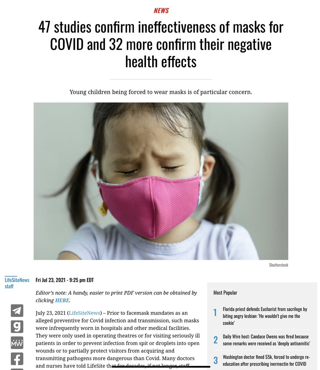 2/2 47 studies confirm ineffectiveness of masks for COVID and 32 more confirm their negative health effects lifesitenews.com/news/47-studie…
