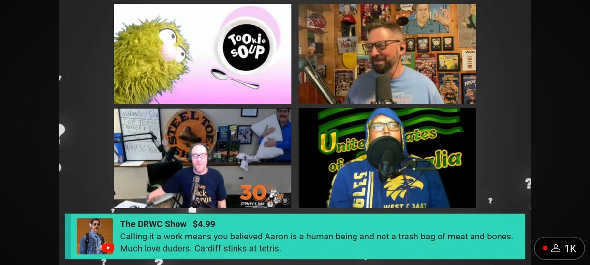 The1TrueBobbo's tweet image. @thatsussieguy appropriately positioned on the #BottomRight for a bonus @whoarethesepod.

youtube.com/live/EcUYgLVUI…