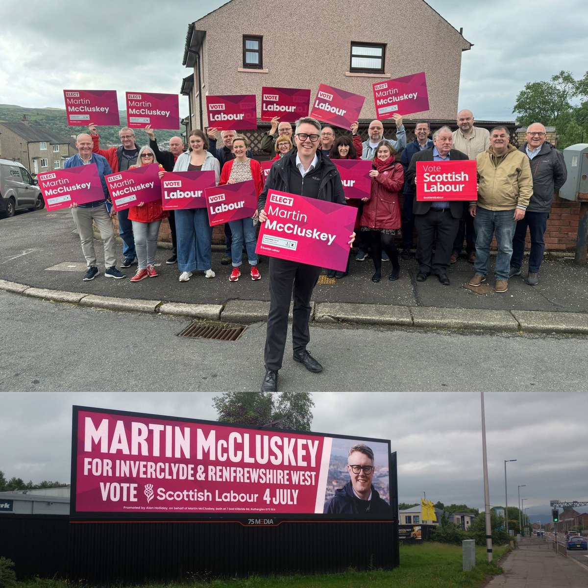 Great team, great response - getting the @ScottishLabour message out there in Inverclyde and Renfrewshire West! #VoteScotLab24